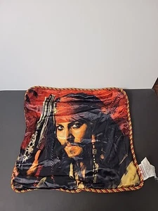 Disney Pirates of the Caribbean Throw Pillow -Captain Jack/Johnny Depp 17 x 17 - Picture 1 of 6