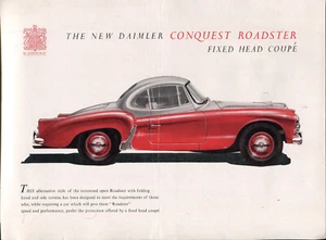 Folleto/folleto de ventas del mercado del Reino Unido cupé cabeza fija Daimler Conquest Roadster - Imagen 1 de 1