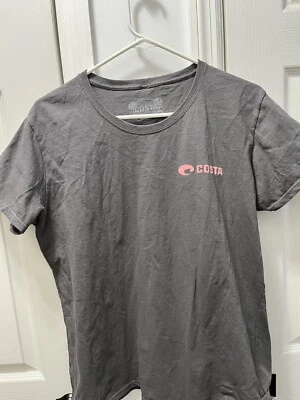 Camiseta Costa Del Mar Mujer XL GRIS con Logo Rosa y Gráfico Manga Corta Foto 1 de 4