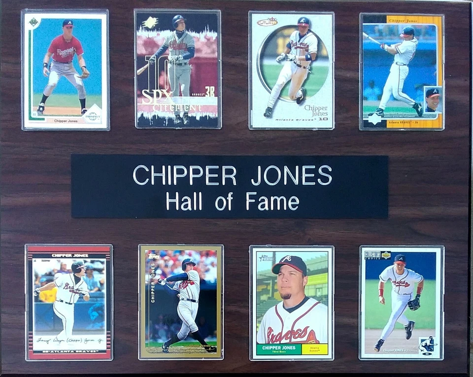 Chipper Jones Atlanta Braves HOF 8-Card 12x15 Plaque - Image 1 of 1