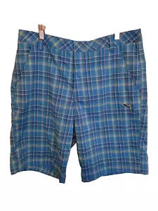 Pantalones Cortos Informales Puma Cobra Golf Para Hombres Talla 34 Dry Cell Elastizados Azul Verde Cuadros - Imagen 1 de 10