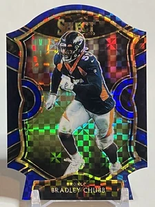 Bradley Chubb BLUE CHECKER BOARD PRIZM Die-Cut 2020 Panini Select #34 Broncos - Picture 1 of 2