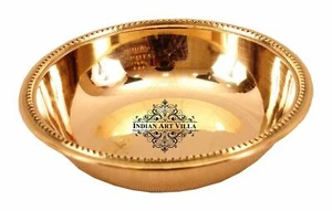 Handmade Rare Brass Solid Serving Bowl - 100 ml, Gold - Picture 1 of 4