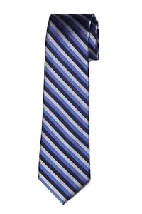 Jos A Bank Repp Stripe Tie Silk Blue Black Gray Men's - Picture 1 of 1