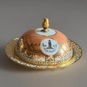 Antique Barr, Flight & Barr Worcester Muffiner, Armorial on Peach Ground, C1810 - Picture 1 of 12