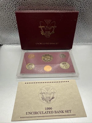 1990 D UNCIRCULATED BANK SET W COA & BOX - Image 1 of 3