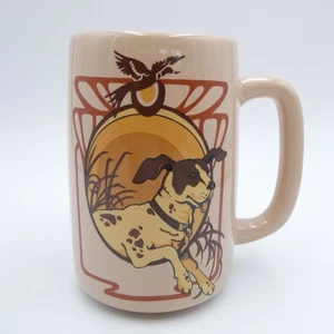 Taza de café alta Duck Hunting Dog Pointer 1982 Wallace Berrie 1982 Art Nouveau - Imagen 1 de 8