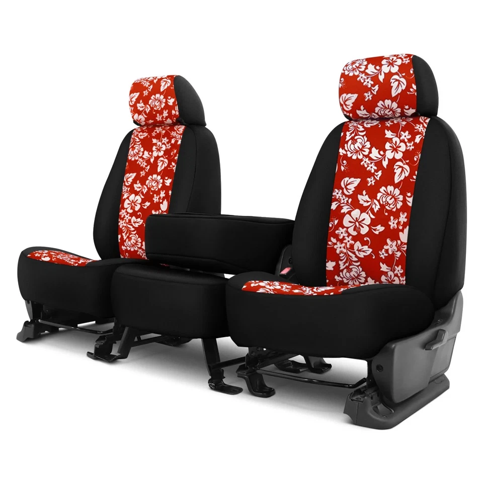 For Dodge Ram 1500 06-08 Hawaiian 1st Row Red w Black Custom Seat Cover Foto 1 de 1