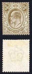 KEVII 1910 7d Prueba a Color en Oliva sobre Papel Wmk Gato desde 10000 libras - Imagen 1 de 1