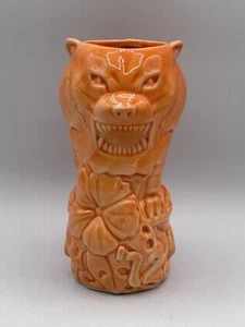TigerBat Tiger Army Geeki Tiki Ceramic Cup Vase 6” - Picture 1 of 13