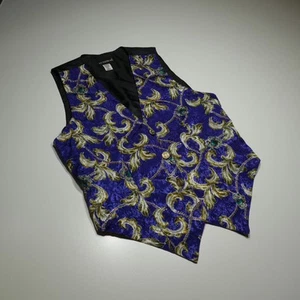 Notations Suit Vest Waistcoat Mens M Jacquard Purple Medieval Jacquard Wedding - Picture 1 of 12