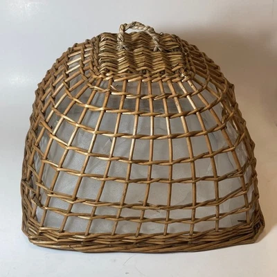 "Cubierta de tienda de malla de comida tejida de mimbre hecha a mano 13""" Foto 1 de 3