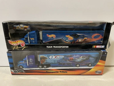 Hot Wheels Racing Kyle Petty 44 & Richard Petty Transporter Lot (x2) - Image 1 of 4