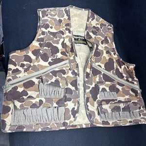 XL. Vintage Duck/Chukkar Hunting Camo Vest  Cotton Canvas Gamehide Full Zip 90s - Picture 1 of 10
