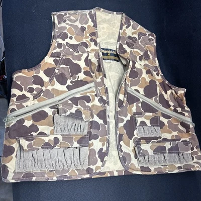 XL. Vintage Duck/Chukkar Hunting Camo Vest  Cotton Canvas Gamehide Full Zip 90s - Image 1 of 4