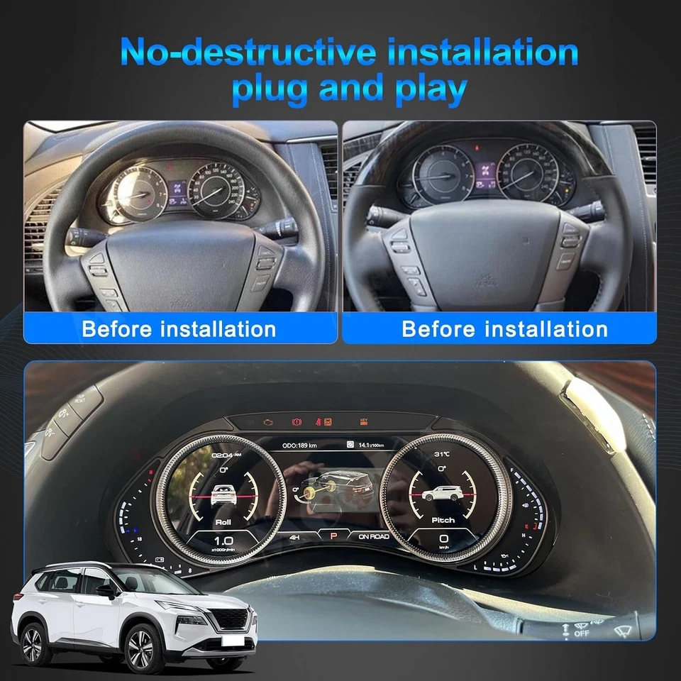 For Nissan Armada LCD Dashboard Digital Cluster HD Speedometer Instrument Update - Image 1 of 4