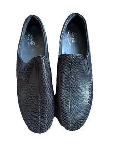 SAS Dream schwarze Leder-Halbschuhe mit Schlangenmuster Größe 7 Weite - Bild 1 von 9