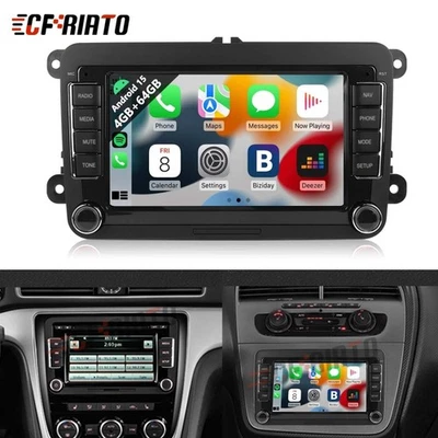 8 Core 4G+64G Android 15 Autoradio Carplay Für VW GOLF 5 6 Touran Passat Tiguan - Bild 1 von 4