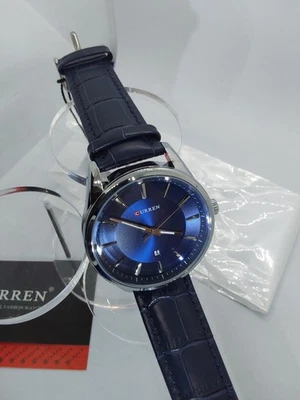 Classic 45mm Blue Pie Pan textured dial design Quartz Men's Watch New - Image 1 of 4