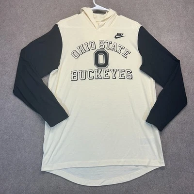 Ohio State Buckeyes Sudadera con Capucha Ligera Para Hombre Mediana Nike Pullover Crema Negro Foto 1 de 4