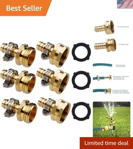 Kit de reparación de manguera de jardín de 1/2" - Conectores de latón con abrazaderas de acero inoxidable incluidas - Imagen 1 de 9