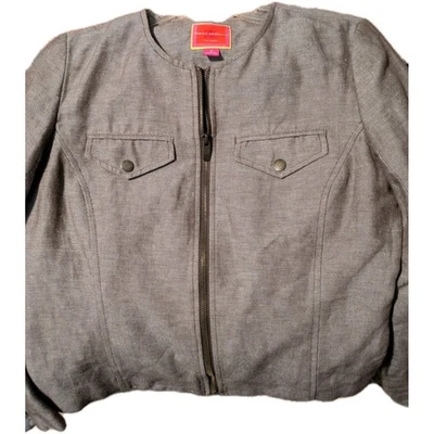 Chaqueta de traje Isaac Mizrahi XL mezcla de lino, marrón. Carrera, vestido, ropa de trabajo. Foto 1 de 2