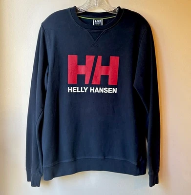Sudadera Helly Hansen Cuello Redondo Mediana Azul Marino HH Logo Rojo Preppy Exterior Foto 1 de 4