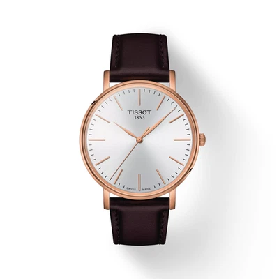 Tissot Everytime Quartz White Dial Men's Brown Leather Watch T1434103601100 - Image 1 of 4