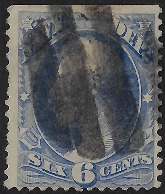 US Scott Ø38 usado, CV $15, centrado en G-VG, 6c ultramarino Departamento de Marina Foto 1 de 3