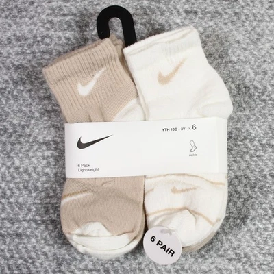 Nike 6 Pair Kids Lightweight Ankle Socks kids SIZE Youth (10C-3Y) - Image 1 of 3