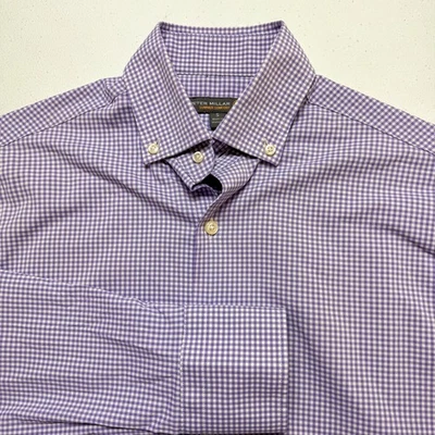 Camisa Peter Millar Para Hombre Pequeña Púrpura Cuadros Verano Comodidad Rendimiento Elástica Foto 1 de 4