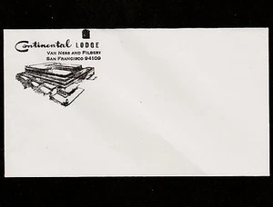 Sobres publicitarios vintage años 60 sin usar Continental Lodge San Fran CA - Imagen 1 de 1