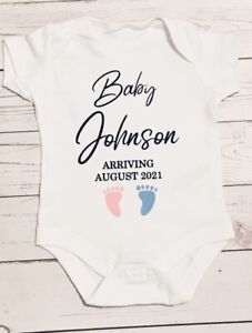 Personalised Baby Grow Vest, Pregnancy Announcement, Christening/Shower Gift