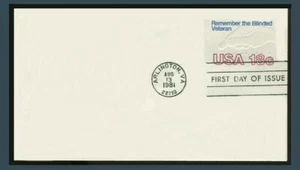 U600 Blinded Vet FDC, ArtMaster Cachet, sehr guter Zustand, offene Klappen. - Bild 1 von 4