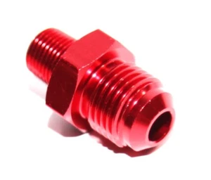 -6AN Male to 1/8NPT Male Thread Aluminum Hose End Fitting Adapter Red EMUSA - Picture 1 of 6