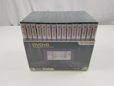 Verbatim DVD+R Video Recordable DVD's120 Minutes with Cases 15 Pack - New Sealed - Image 1 of 3