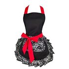 Black Lace Flirty Apron with Pocket, Fun Retro Sexy Cooking Pinup Aprons for ...