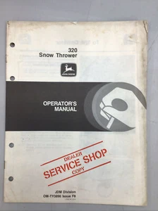 JOHN DEERE 320 SNOW THROWER OPERATORS MANUAL OM-TY3896 ISSUE F8 - Picture 1 of 6