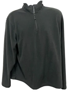 Starter Men's Quarter Zip Fleece Pullover Size Large Black - Picture 1 of 7