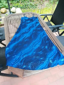 INAN elegantes langes Spagetti Abendkleid Kleid blau Glitzer A-Linie S 36/38 - Bild 1 von 5