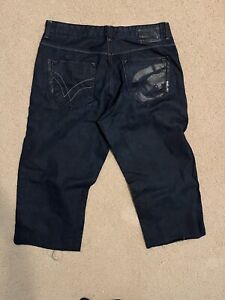 Ecko Unltd 40x25 Jeans black raw and uncut similar to southpole baggy emo y2k