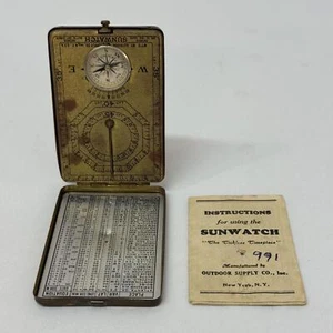 Antique Outdoor Supply Co. 1920s The Sunwatch Compass And Sundial W Instructions - Picture 1 of 5