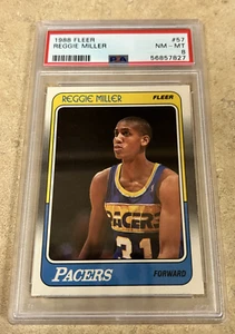 1988 FLEER REGGIE MILLER ROOKIE PSA 8 #57 - Picture 1 of 1