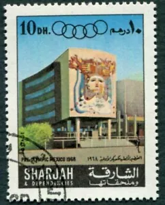 SHARJAH AND DEPENDENCIES 1967 10d used FG Olympics Preparations Mexico ##a2 - Picture 1 of 1