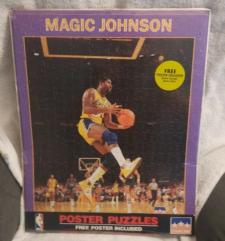 1988 Erving Magic Johnson 400 piece puzzle w/poster from Starline 16x20 New Cover