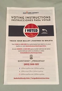 Politische Broschüre Maricopa County (AZ) Wahlanleitung mit Aufkleber "Ich habe gewählt" - Bild 1 von 3