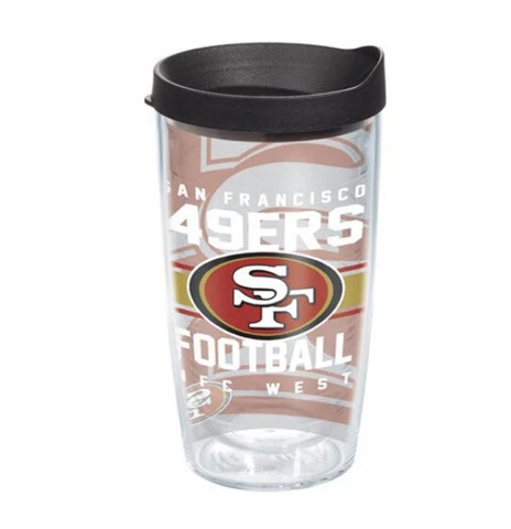 San Francisco 49ers 16oz Tervis Tumbler with Lid-Made in USA-New Cover