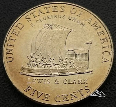 USA 5 cents coin 2004. KM #361. Jefferson Nickel.  Westward Journey Keelboat. D - Image 1 of 4