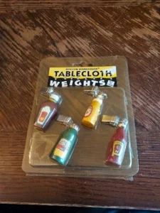 Boston Warehouse 4 Tablecloth Weights B Mustard, Ketchup, Relish, BBQ Sauce 2001 - Picture 1 of 6