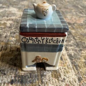 Vinatage Giftco Ceramic Tea Bag Caddy Dispenser with Lid COUNTRY KITCHEN DECOR
